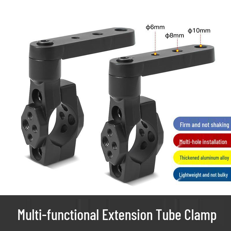 Universal Rotating Spotlight Mounting Bracket for Cars, Motorcycles, and Electric Vehicles with Shock Absorbing Tube Clamp.