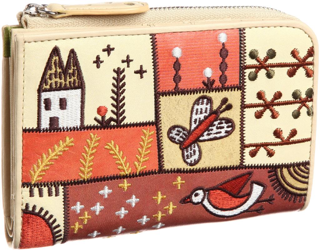 Jocomomola Campo Medium L-Shaped Zippered Folding Wallet 5388000 42 (Beige)