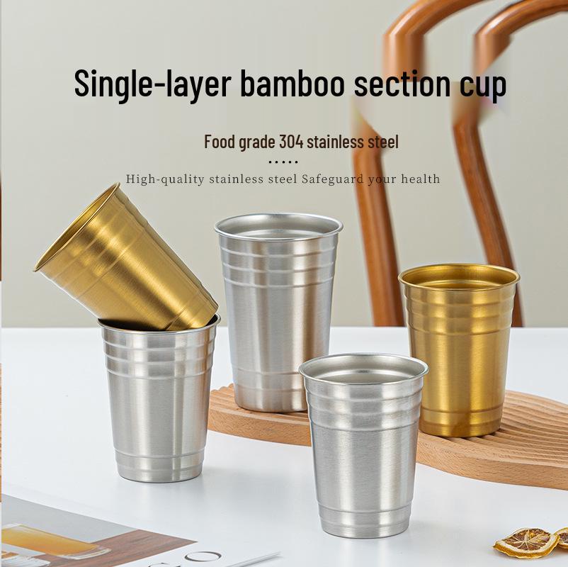 Stainless Steel 304 Rolled Edge Beer & Coffee Cup for Outdoor Camping