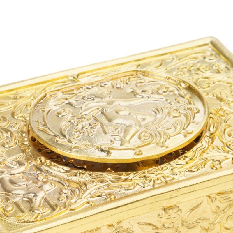 Antiker Gesangsvogel-Schmuck aus Legierung mit geprägtem Engelsmuster Mechanische Spieluhr für Schreibtisch Regal Display Geschenk