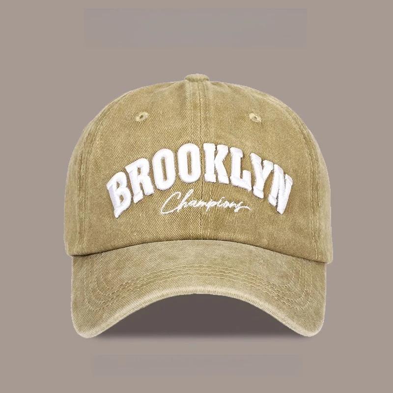 Embroidered Stitching Baseball Cap For Big Head Brooklyn City Style Oversized Adjustable Adjustable Snapback Urban Streetwear Cotton Unisex Dad Hat