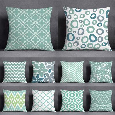 Hellgrün bedruckter Kissenbezug mit quadratischer Taille, für Zuhause, Bett, Sofa, Kissenbezug, Wohnzimmer, dekorativer Kissenbezug