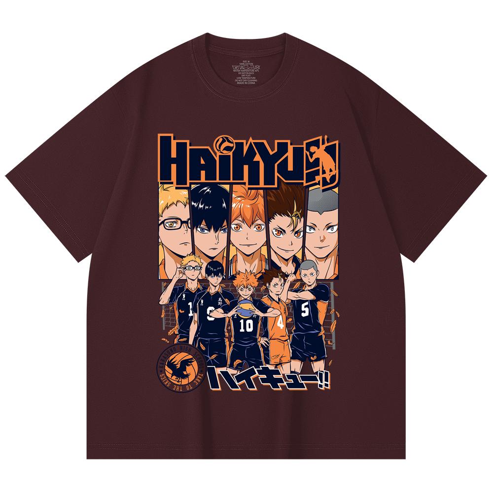 T-shirt Unisex Cotone Pesante 230 Gsm 100% Cotone Haikyu V7 Karasuno High Stampa