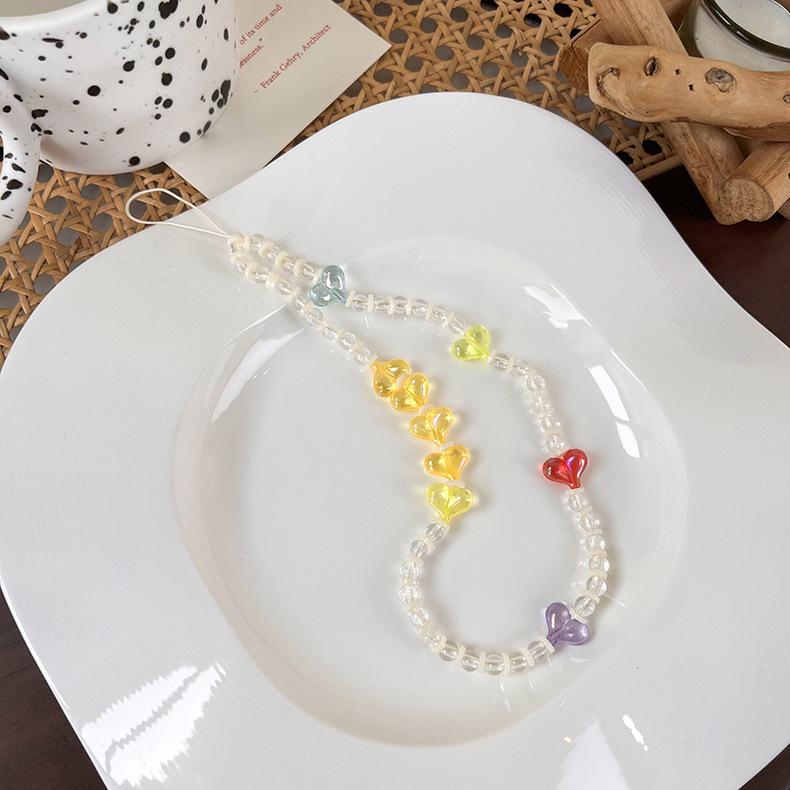 

Цукерковий кольоровий квітковий ланцюжок для мобільного телефону, кулон, кулон для мобільного телефону, жіночий ланцюжок із бісеру