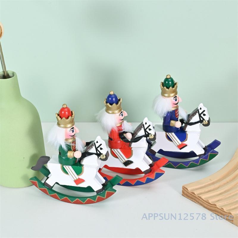 1Pcs Wooden Nutcracker Santa Claus Figurine Decoration 25cm Santa Claus Nutcracker Festive Ornament