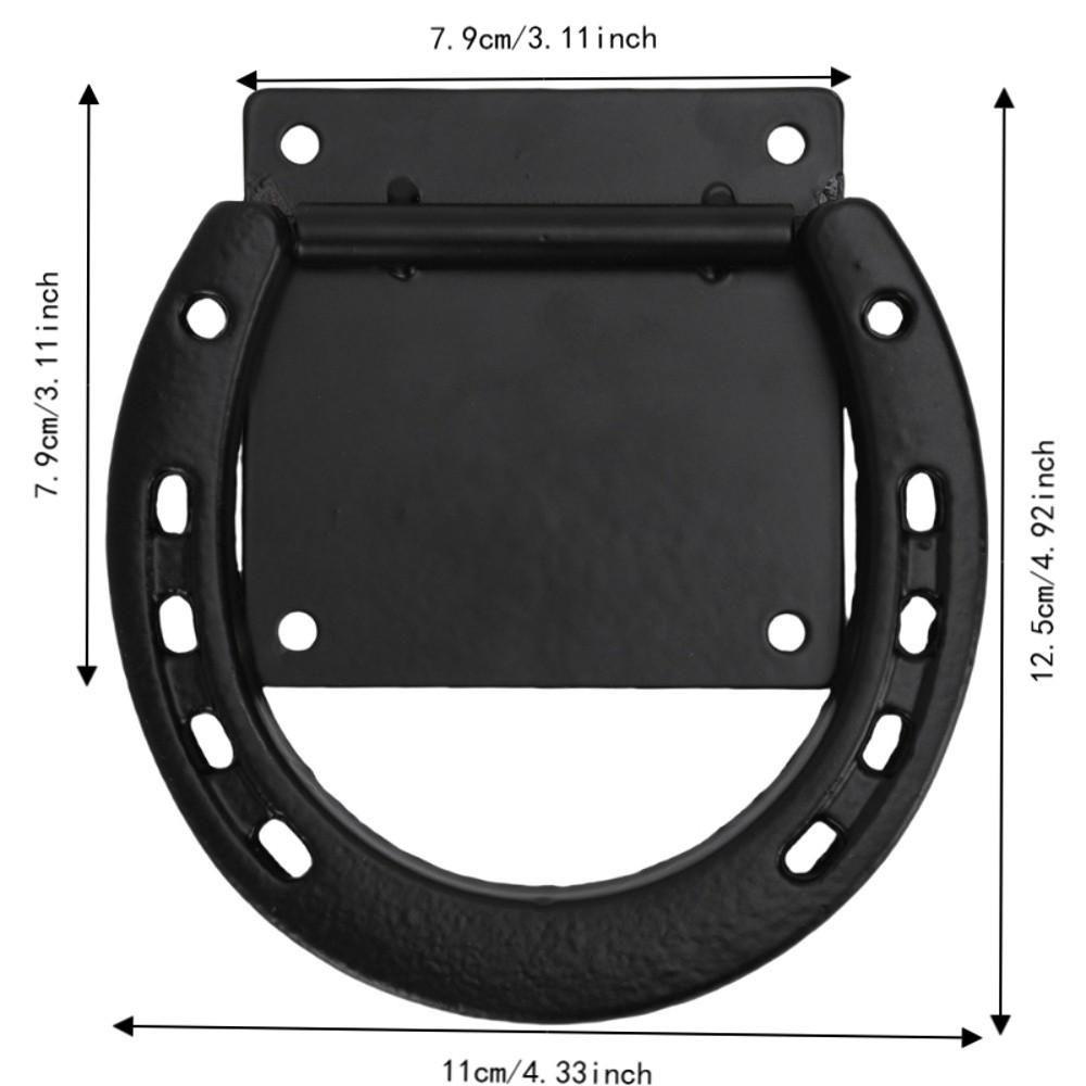 2 Set Anelli per Legare Cavalli Rivestiti in Nero Anelli per Legare a Ferro di Cavallo in Acciaio Gancio Resistente per Legare Cavalli FBox Cavalli