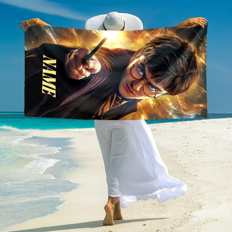 Personalized "Magical Winter Night" Beach Towel Microfiber Beach Towel Thin Absorbent for Beach Swimming Yoga Bath Sports. 0910414