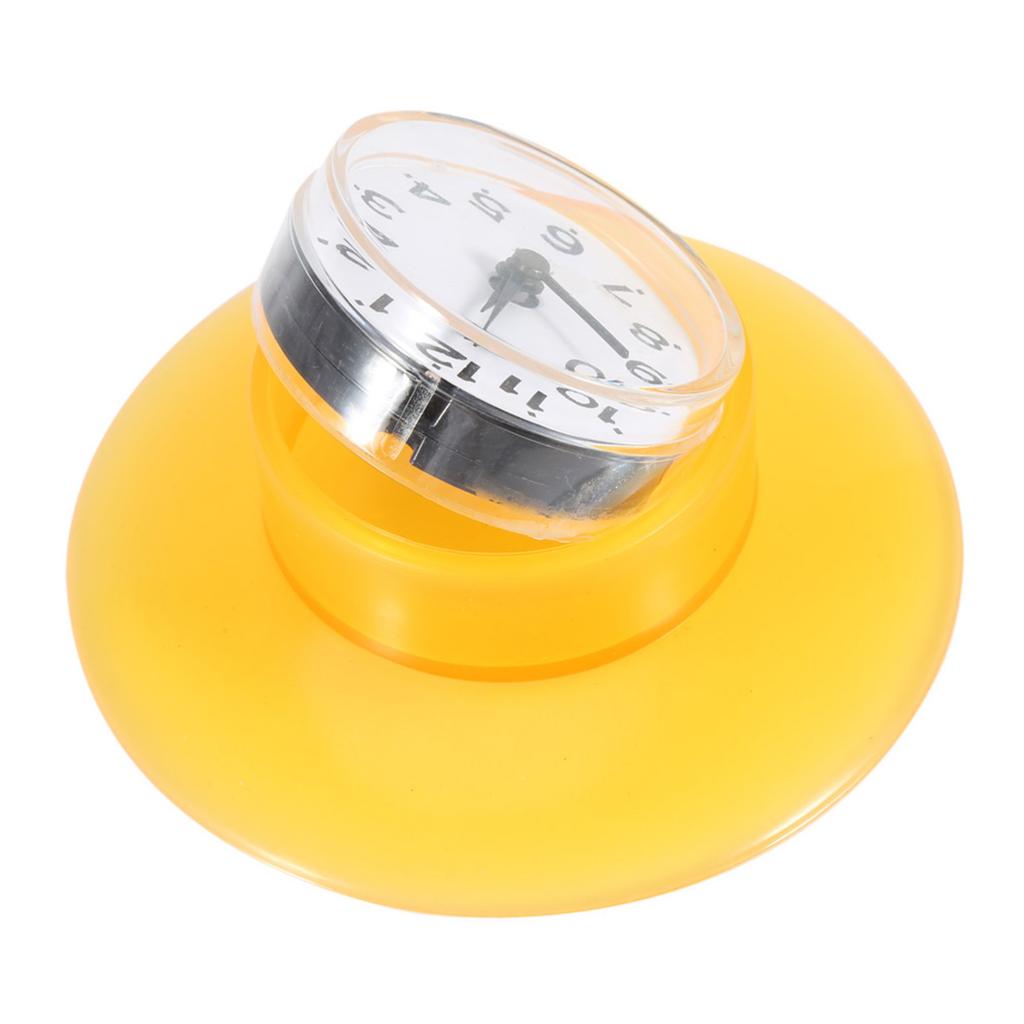 Bathroom Kitchen Mirror Suction Wall Clock Shower Waterproof Quartz Clocks Decoration White