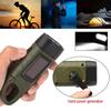 Solar Powered LED Flashlight Hand Crank Outdoor Camping Flashlight  Saving Space for Backpack