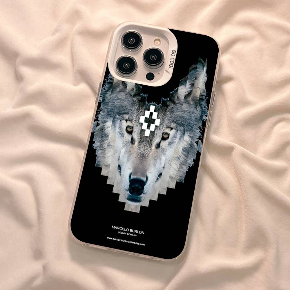 M-MARCELO B-BURLON For IPhone 17 16 15 14 13 12 11 Pro Max Plus Matte Color Back Phone Cover
