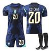 2026 FIFA World Cup Brazil Away #20 ESTÊVÃO Sport Training Jersey Set with Socks Teens Kids Adults Custome Name Football Kits