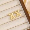 18K Polished Cute Bubble 26 Alphabet Stud Earrings - Minimalist Ear Jewelry
