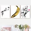 Street Graffiti Art Banksy Butterfly Girl Heart Poster Oil Painting Modern Thinker Living Room