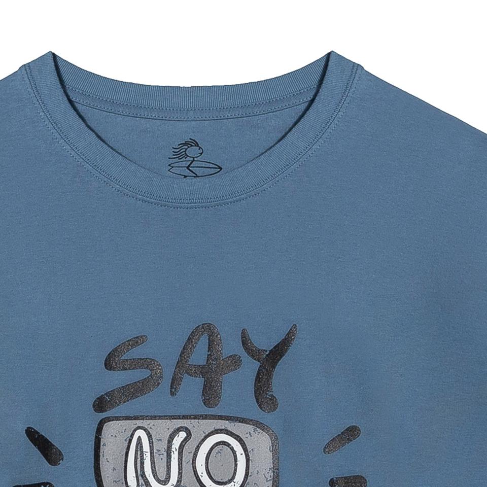 LENGAGEMENT Oversized Say No Plastic Short Sleeve Tee [Blue Navy]