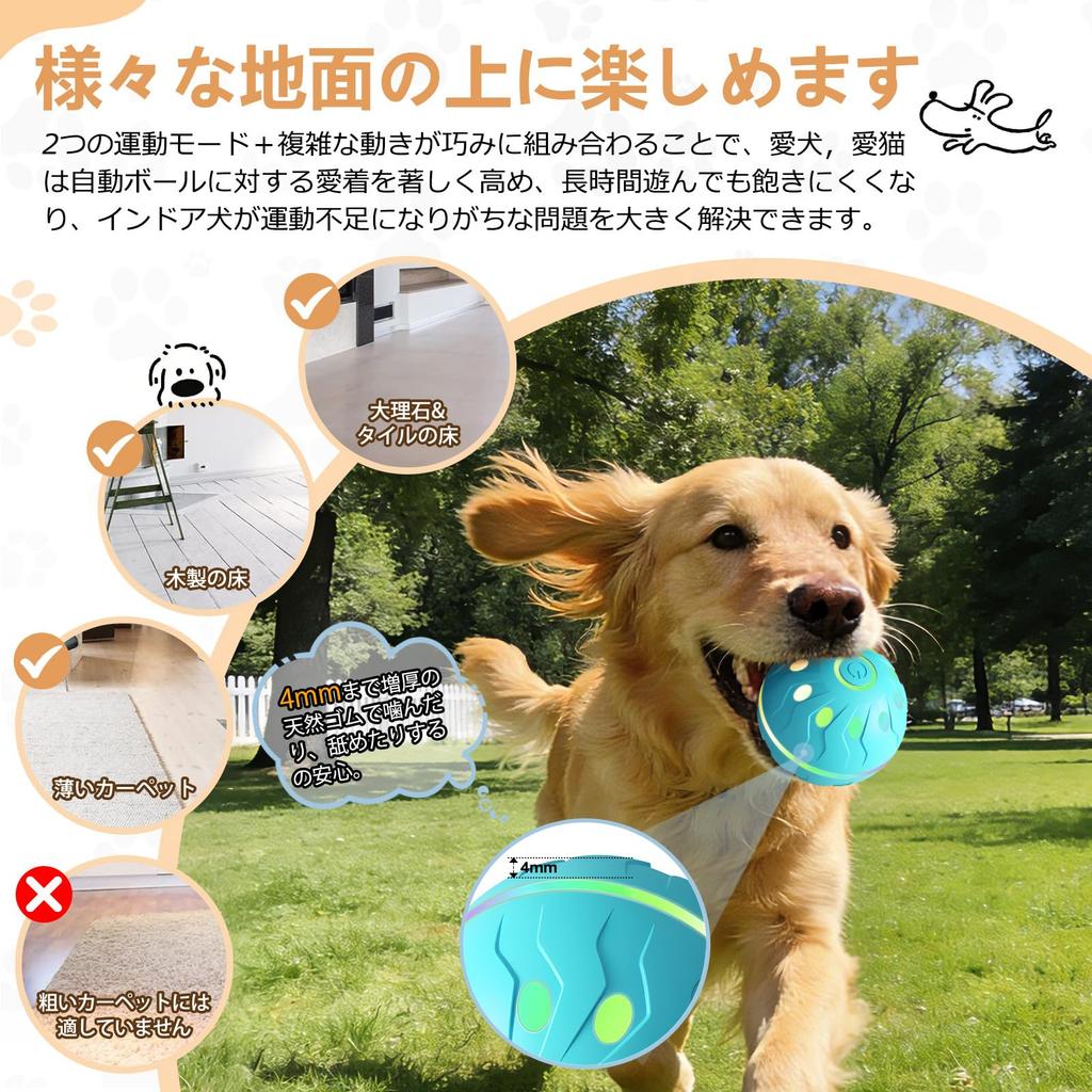 Trending on Social for Keeping Dogs Automatic Moving Ball Toy with LED Lights Keeps dogs entertained while away Prevents Suitable for small to Cat