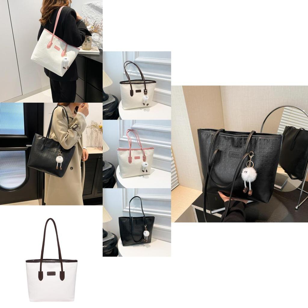 Trendy Medium-sized Pu Tote Bag For College Students With Comfortable Shoulder Strap