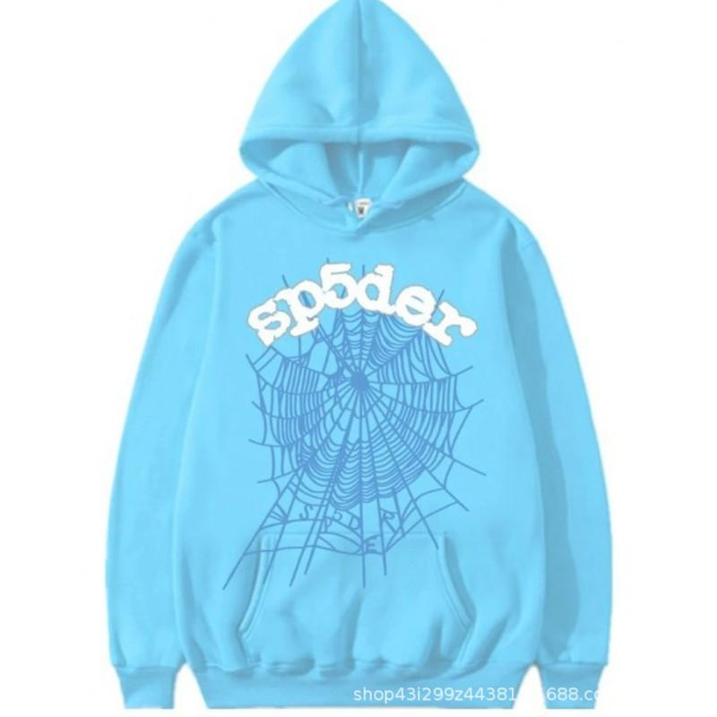 Herren Übergroßes Kapuzenpullover-Set Mit Spinnennetz-Grafikdruck Winterlich Warm Fleecegefüttert Streetwear