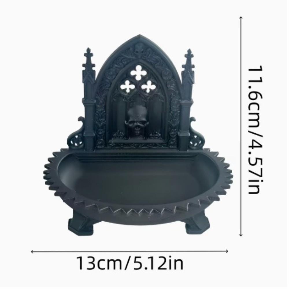 3D Carved Gothic Storage Organizer Tray Skull Design Jewelry Display Tray Halloween