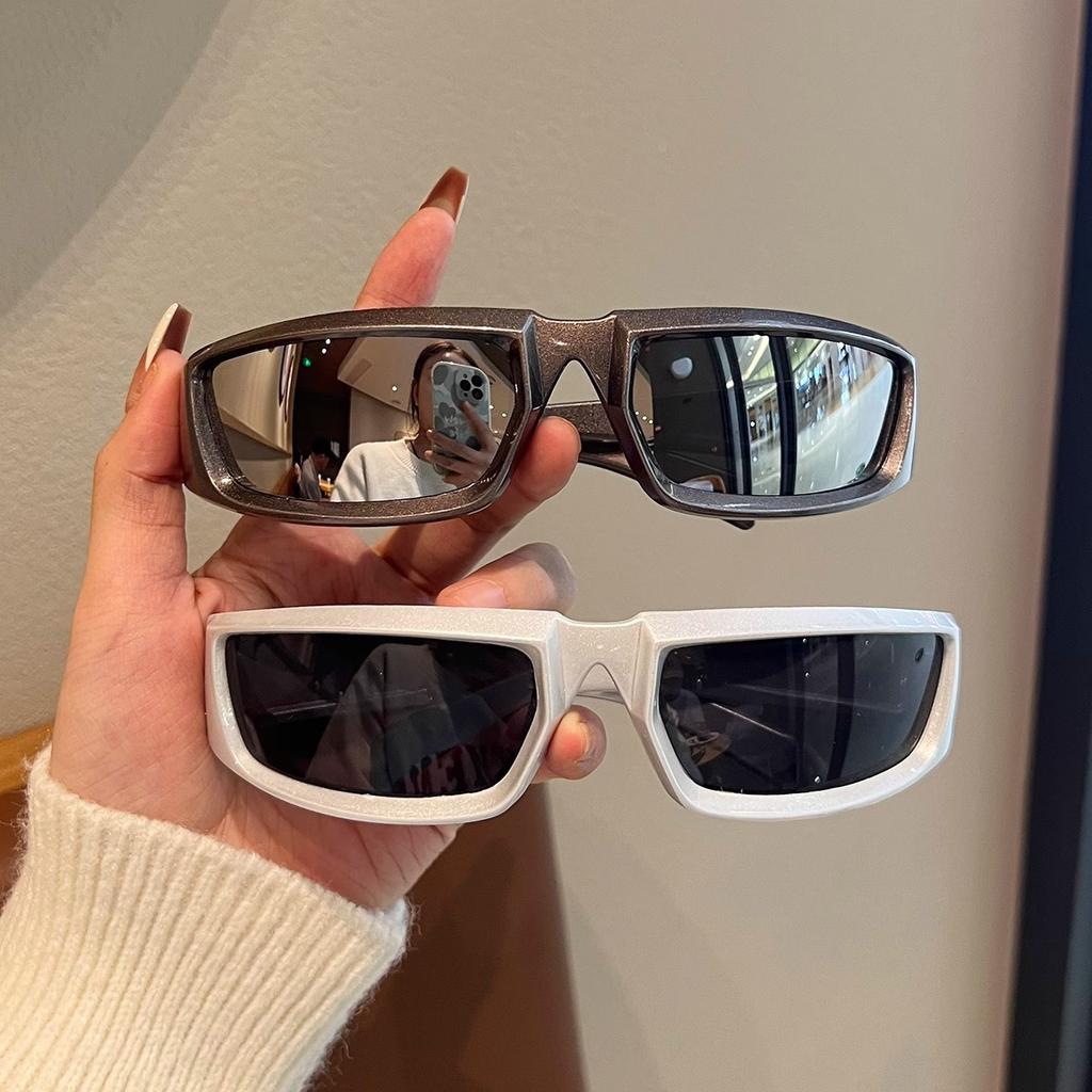 Futuristic Silver Y2K Men'S And Women'S Same Cycling Sunglasses Street Sunglasses