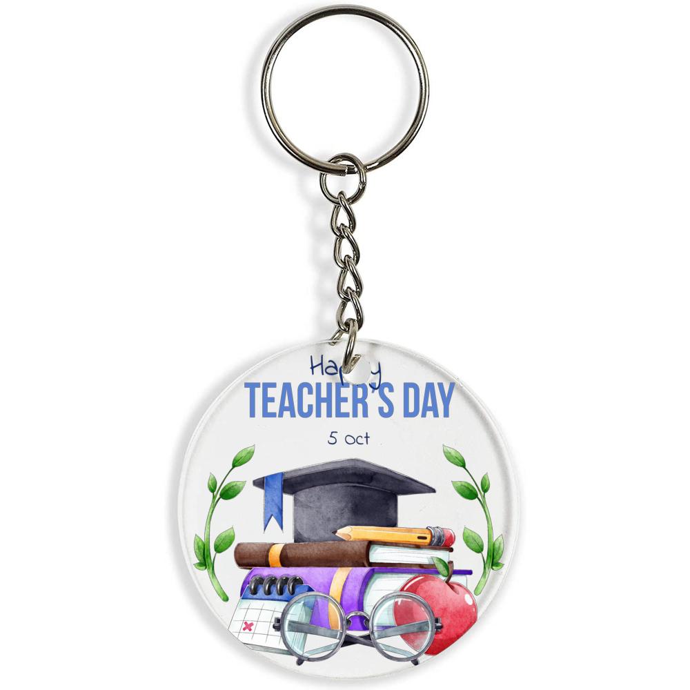 Happy Teachers Day Best Acrylic Ring Alphabet Keyring Ornaments Acrylic Key Chains Original and Practical Teacher's Gift