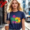 Kawaii Cartoon Animation Dinosaur Barney  Friends Print Unisexs Womens Cotton Tshirt Fashion Trend Street Casual Summer Tops