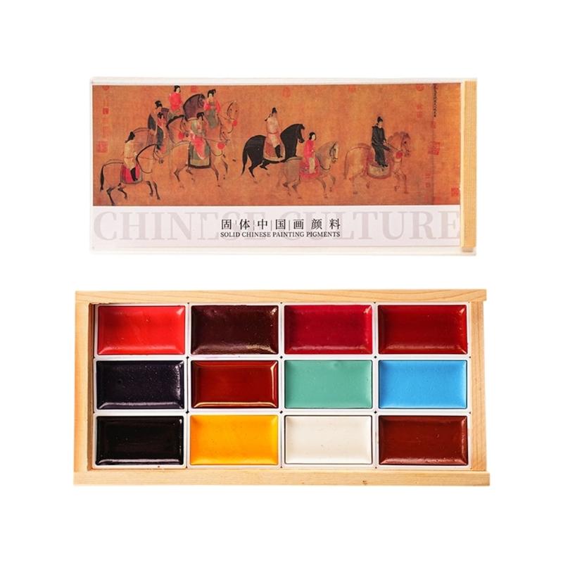 

12 Color Handmade Painting Set Professional Watercolor Paints Solid Color Designs Ideal for Sketching and Illustration