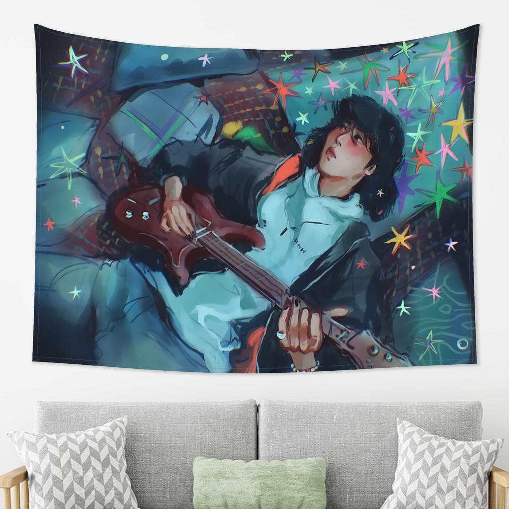 Dreamy Guitar Boy Star Tapestry, Wall Hanging Cloth for Bedroom Living Room Home Decor