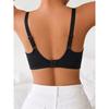 Women S Plus Size Seamless Deep V Leopard Print Thin Underwire Free Bra