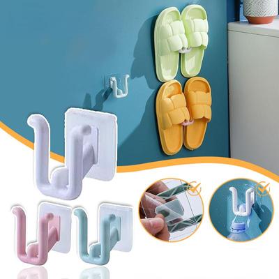 Hausschuhe-Rack, selbstklebend, Badezimmer-Hausschuh-Haken-Rack, Wandmontage, Schlafzimmer-Aufbewahrungshaken, Schuh-Trockenständer