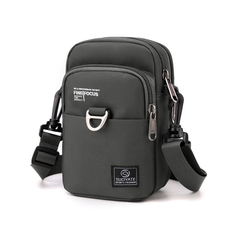 

Fashion 3 Layers Men Small Shoulder Bag Durable Nylon Male Handbag Portable Messenger Bag Flap Mini Waist Bag 18cm x 11cm x 7cm