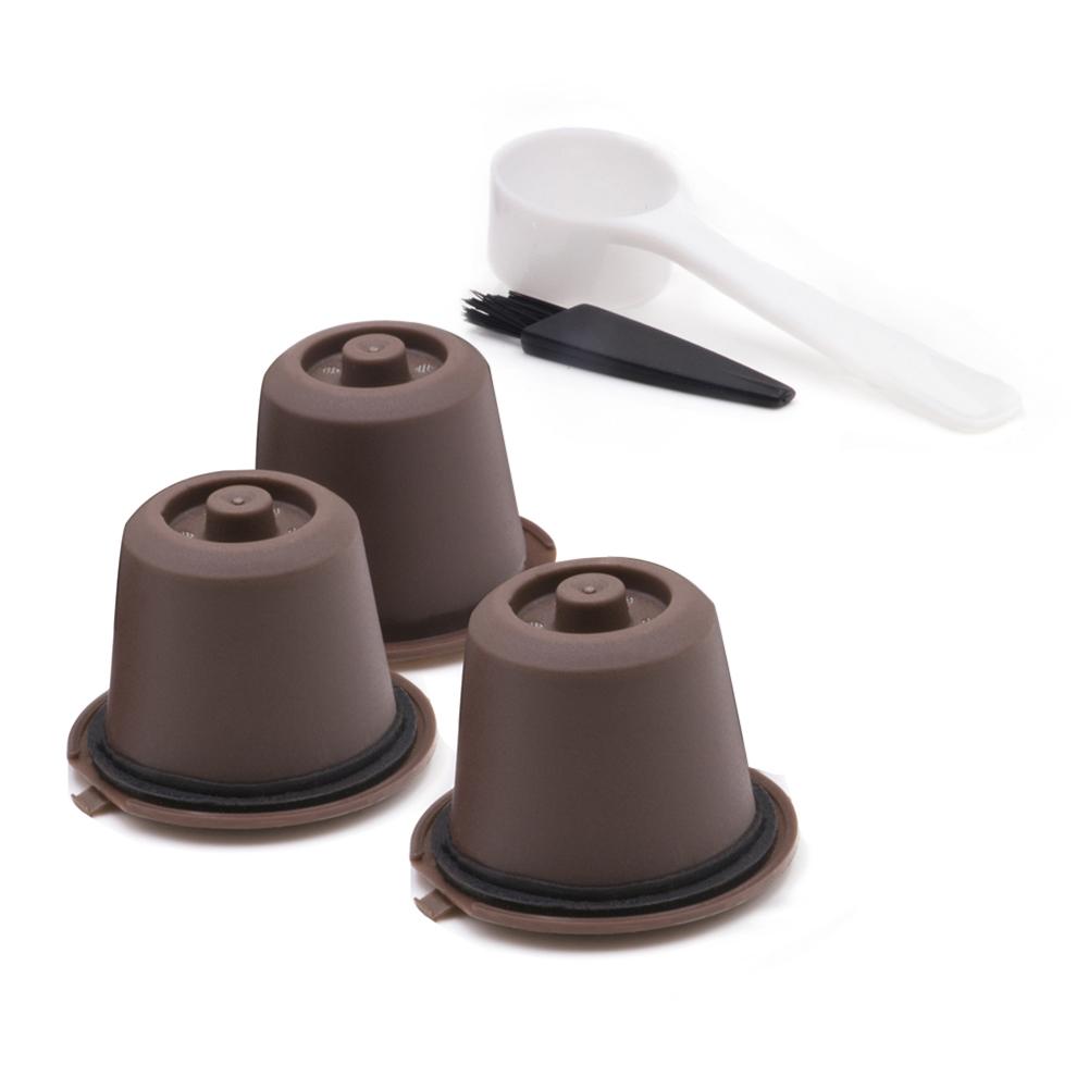 3 stuks Navulbare Herbruikbare Koffiecapsulefilters voor Nespresso Machine