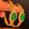 Vollständig Grün, Yang Grün, Natürliches Achatgrünes Chalcedon-Armband, Damenöffnung Ist Leicht Eingelegt, Und Die Echtaufnahme Ist Treu.