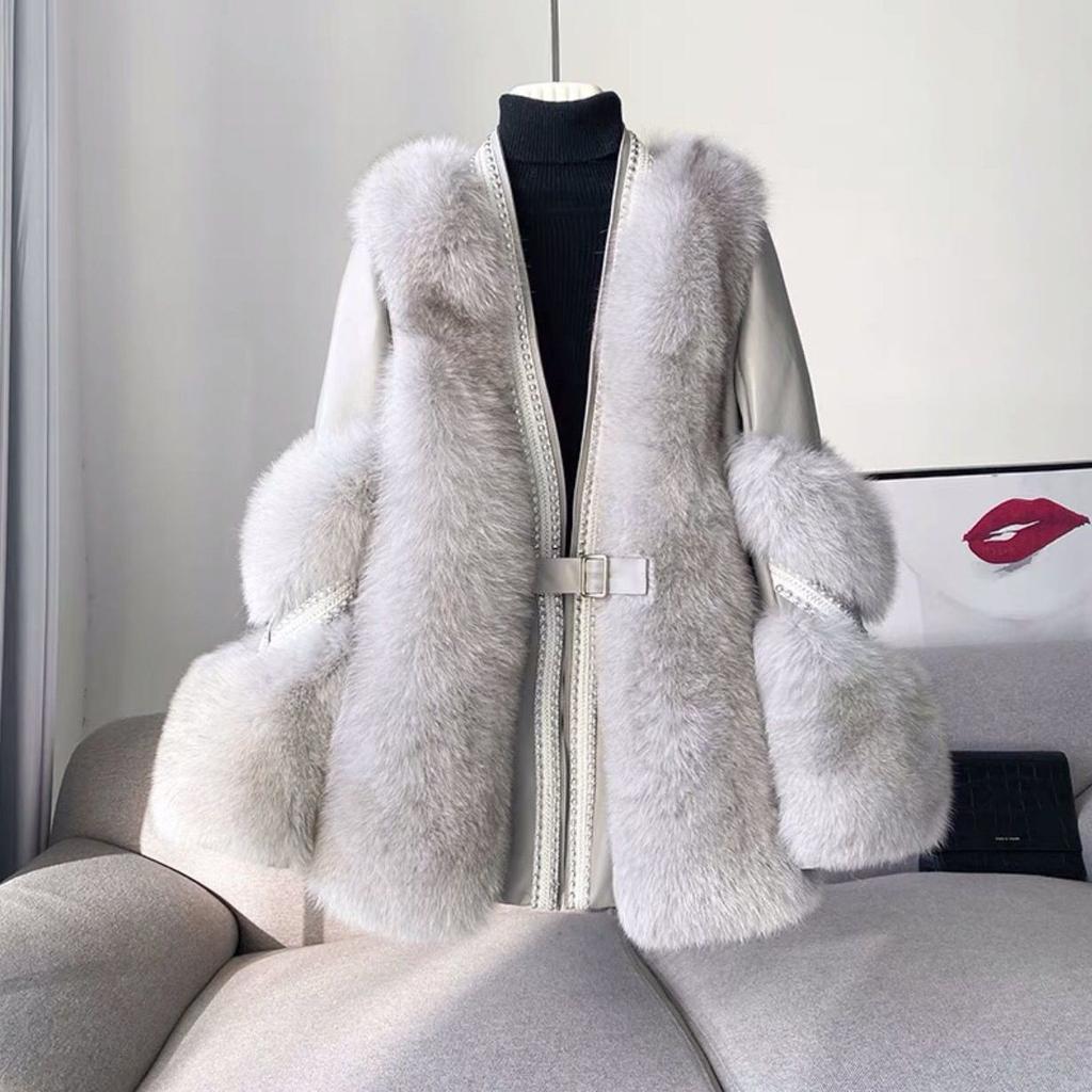 Winter New Haining Imitation Fox Fur Jacket Women's Fur Integrated Coat Xiaoxiangfeng Young