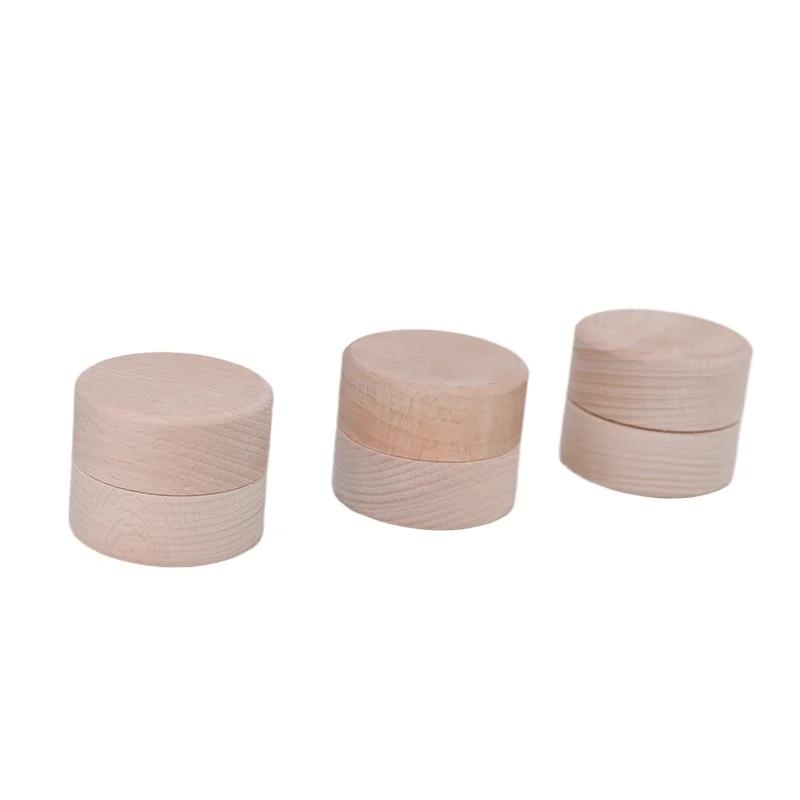 5/10PCS Round Wooden Wedding Ring Jewelry Trinket Box Baby Tooth Keepsake Wood Storage Container Case Gift Boxes Home Storage