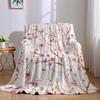 Blush Kirschblüte Flanelldecke Warm Weich Halloween Weihnachten Sofa Warm Gemütlich Dekoratives Dekor Geschenk für Alle Jahreszeiten