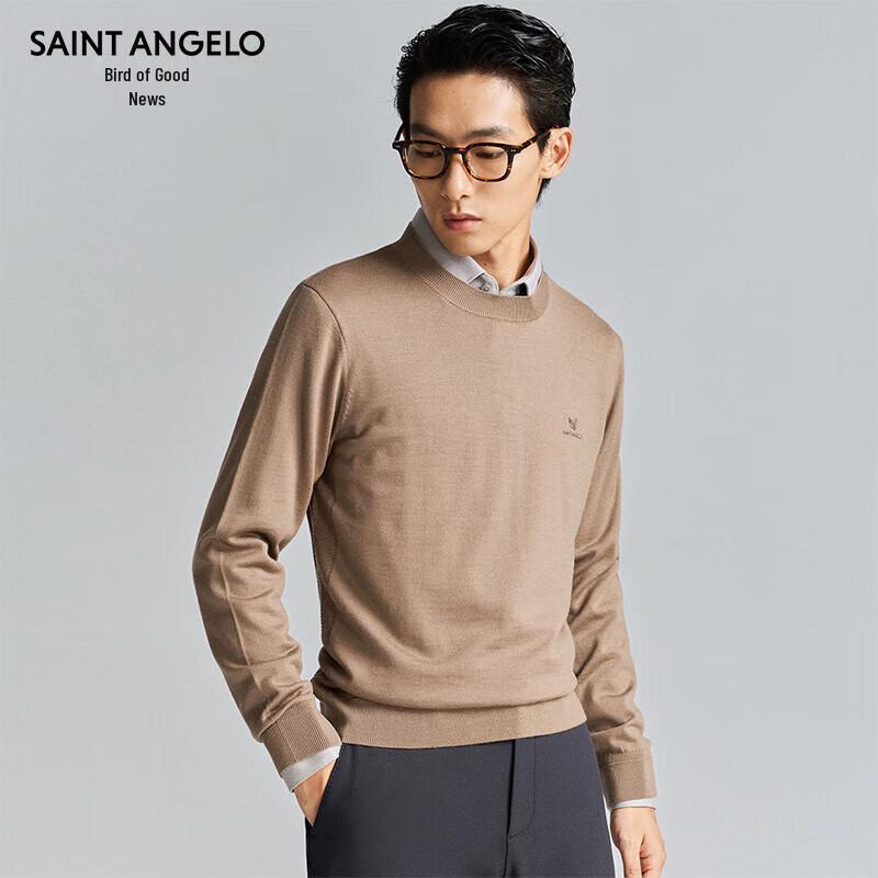 

Men s Machine Washable Pure Wool Half-High Collar Sweater L-48