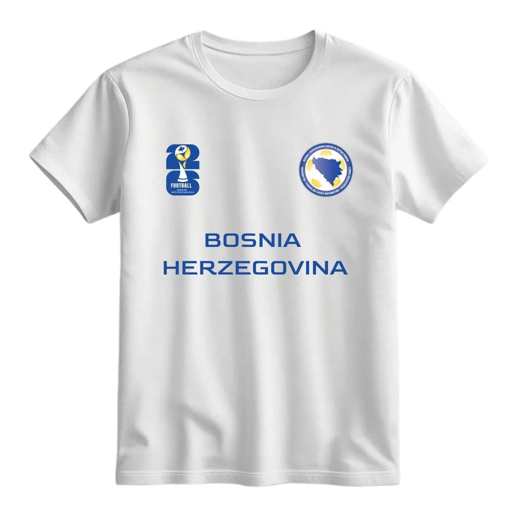 Bosnia and Herzegovina’s Football Fan T-shirt Men and Women Summer Cotton Clothing Round Neck Short Sleeved Tee