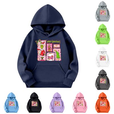 Child Fashion Lightweight Long Sleeve Pullover With Pockets  Print Hoodie