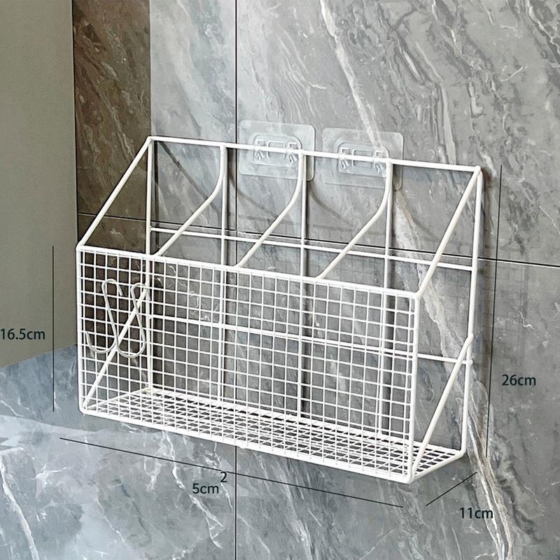 

Настенный держатель для фена, держатель для плойки, органайзер для инструментов для укладки волос с полкой и крючками, многофункциональная стойка для хранения