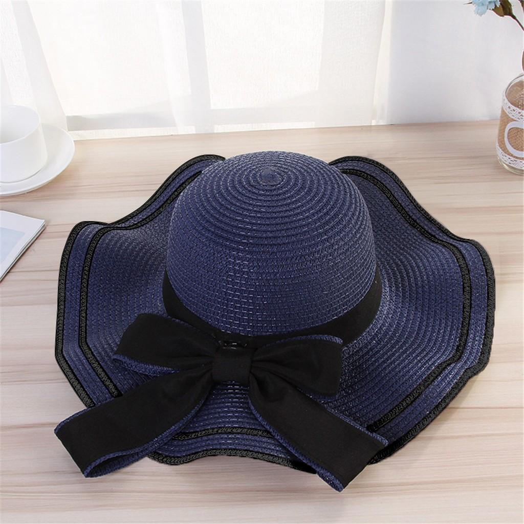 Women Beach  Jazz Sunshade Panama Fedora Hat Gangster Cap