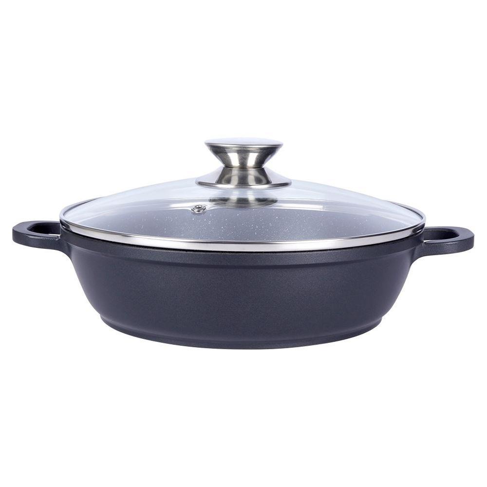 Orion GRANDE 24 cm Gusseisen-Pfanne mit Deckel und Granit-Antihaftbeschichtung (2,5 l)