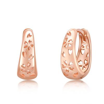 StoryMidir Cherry Blossom Flower Hoop Pink Japanese 925 Hypoallergenic To Spring Sakura Hoop Rose Gold Gift for White Anniversary Earrings, Earrings,