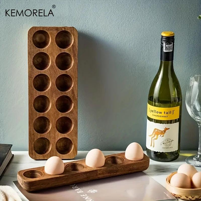 Modern Wooden Egg Storage Box Multi-Compartment Kitchen Organizer for Fresh Eggs Perfect for Home Cooking Baking