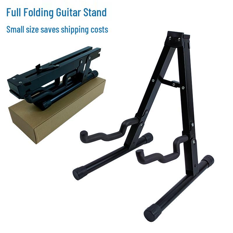 Foldable Metal A-Frame Electric Guitar Stand - Floor-Standing and Vertical Design for Musical Instruments. Folding A-frame
