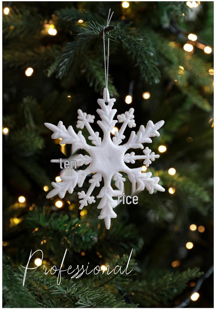11CM Glitter Snowflake Christmas Tree Ornaments - Boxed Decorative Accessories