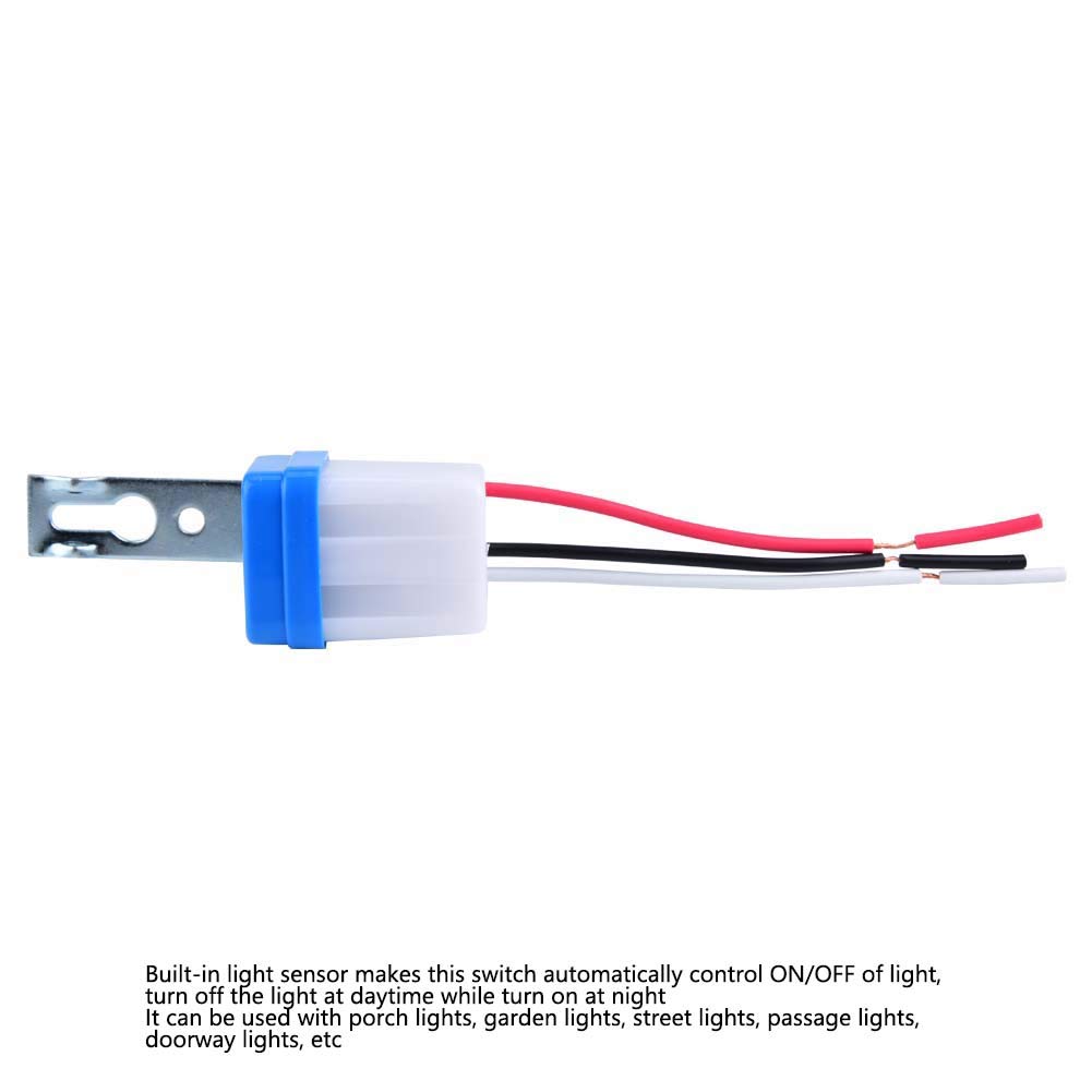 Automatic Light Sensor Light Control Switch, AC 12V24V110V Compatible, 2200W, for Street Lights, Garden Lights, Parking Lots, Parks, Energy-Saving