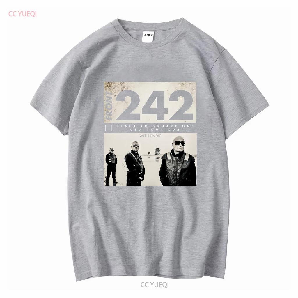 New Front 242 Band Tour Cotton Black All Size T Shirt A111 Long Sleeves Vintage Washed Homme Slightly Breathable