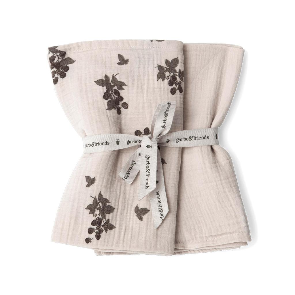 Garbo Friends Garbo Friends Swaddle Blanket Muslin Small Baby 2 Piece Set MUSLIN BLANKET SMALL 2PCS & & Blackberry(1800)