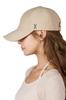 Silver Stud Over Fit Ball Cap Beige [VARZAR]