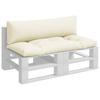 2 Piece Pallet Cushion Set Cream Fabric